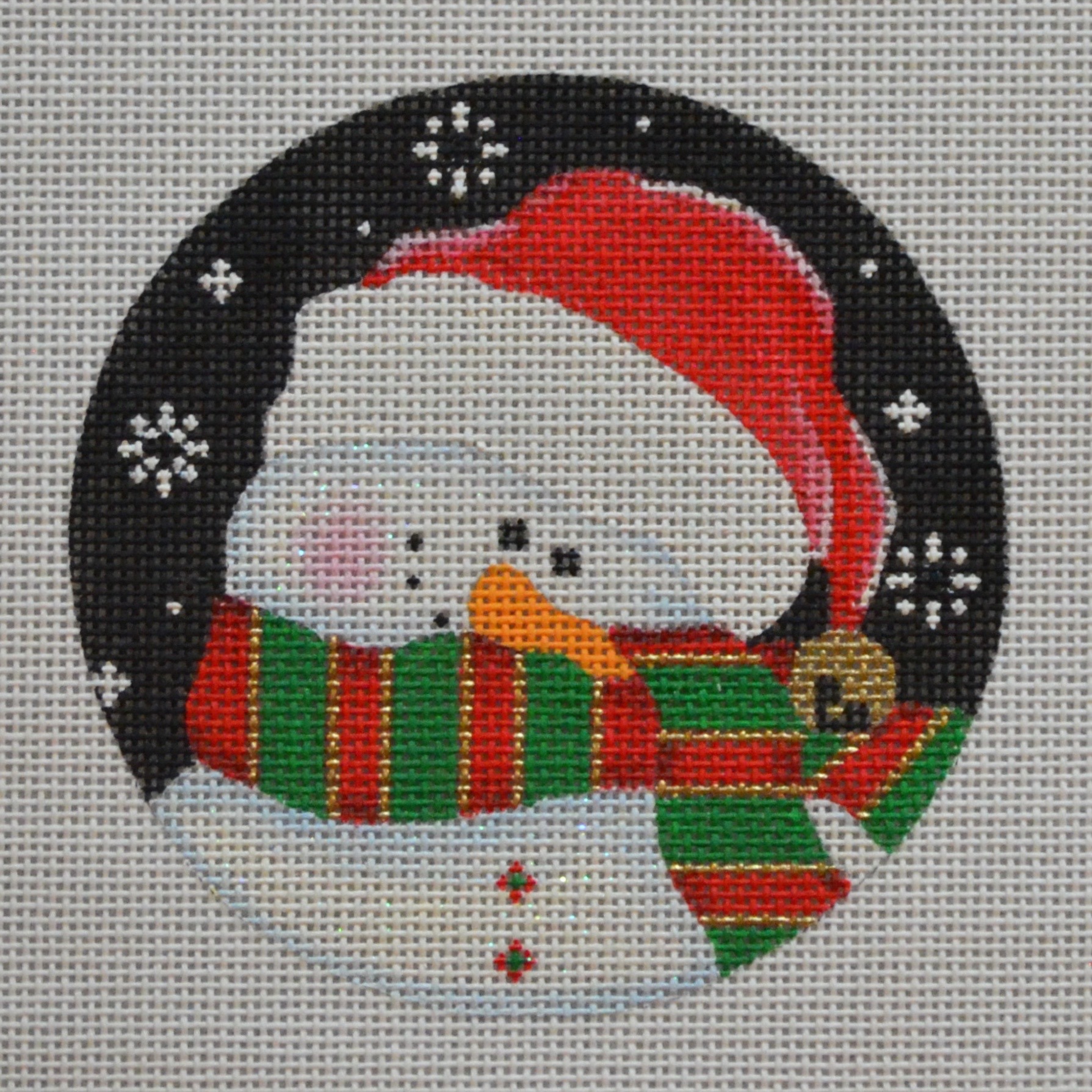 Snowmen Needlepoint Designs, Needlepoint Canvases | Snowmen with Hats ...